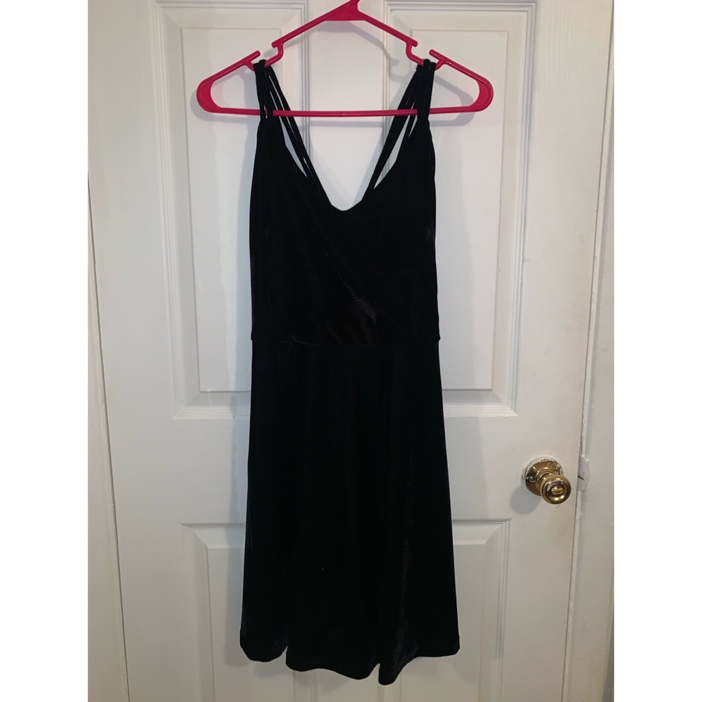 Velvet Black Strappy Dress